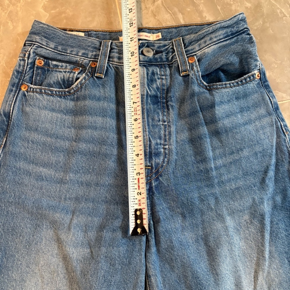 Levi's Women's Ribcage Straight Ankle Denim Jeans Sz 26 Classic Preppy USA - Picture 5 of 12